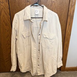 Aerie Offline Cream Corduroy Button Up - Size Large